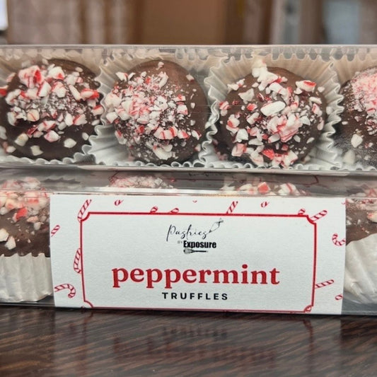 Peppermint Truffles With Crushed Peppermint - 1 dozen